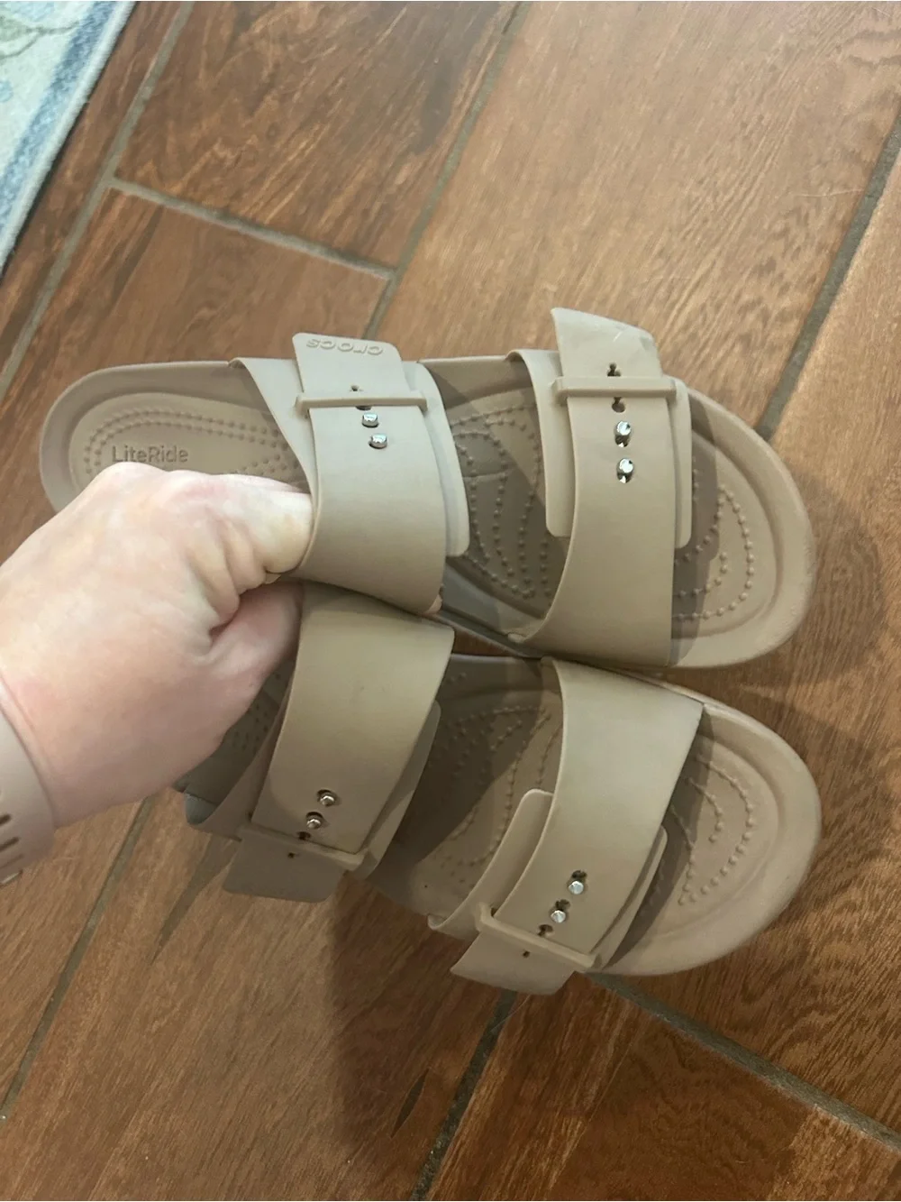 Crocs size 9 slip on wedge sandals